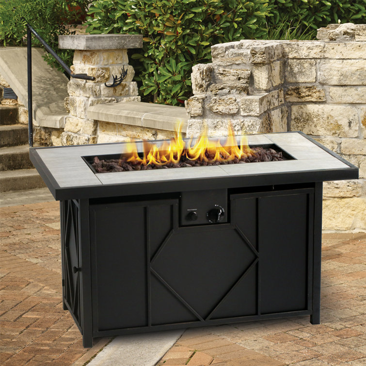 Arlmont & Co. Koehler 24.43'' H x 42'' W Steel Propane Outdoor Fire Pit